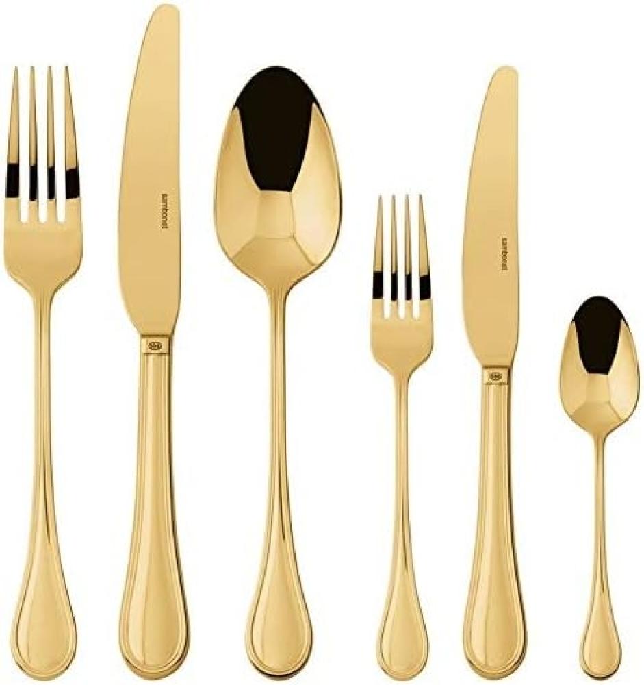 Sambonet Royal Besteck Set, 36-teilig, für 6 Personen, Edelstahl-PVD, gold, spülmaschinengeeignet, Tafelbesteck, 52763G83 Bild 1