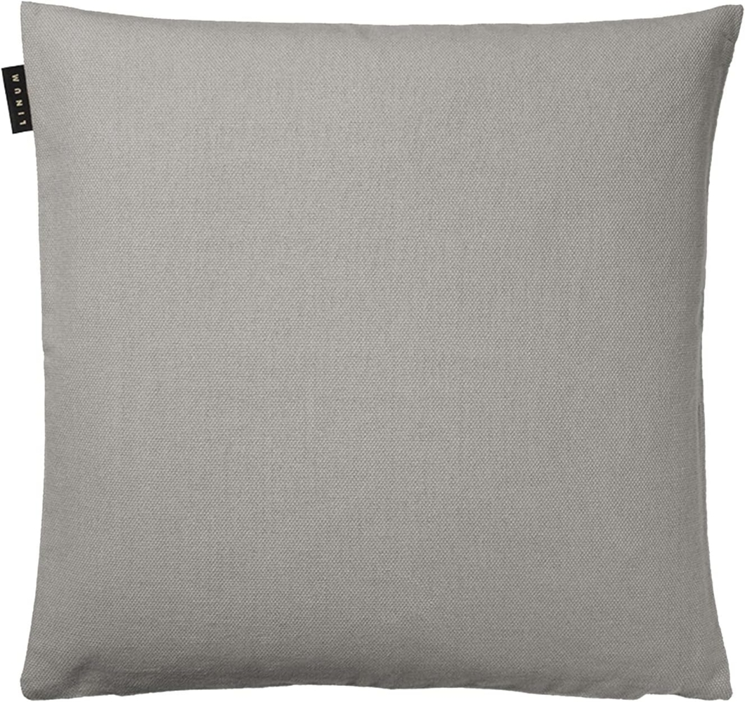 LINUM PEPPER Premium Kissenhülle für Dekokissen 40x40 cm, 100% Baumwolle, Maschinenwaschbar, Hellgrau Bild 1