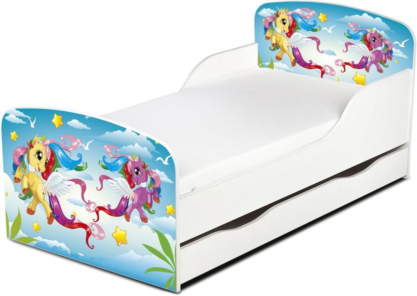 Leomark Kinderbett 70x140 cm, Pony, mit Matratze, Schublade und Lattenrost Bild 1