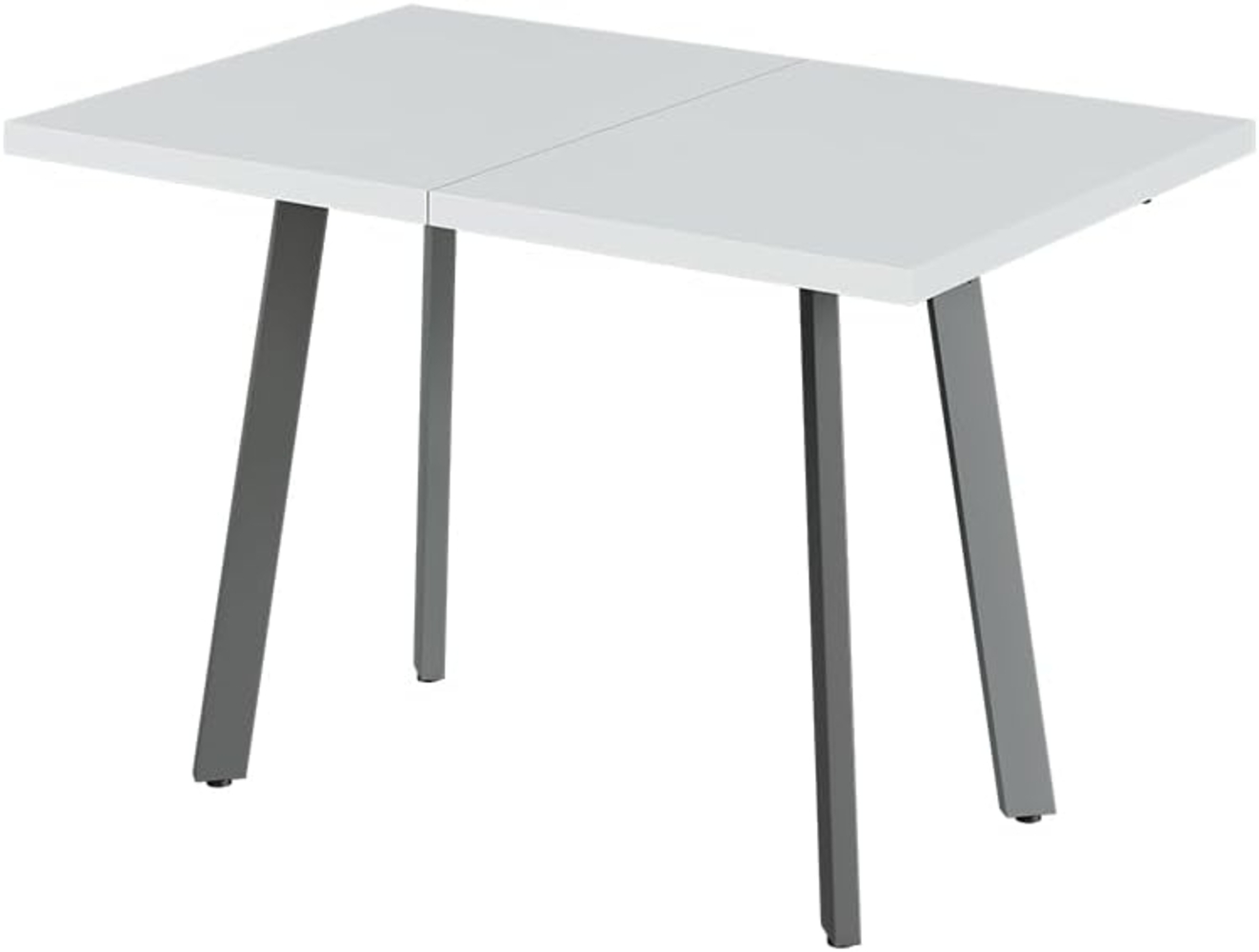 Esstisch Tisko Weiß/Grau 160 x 80 cm mit erweitbarer Tischplatte Vicco Bild 1