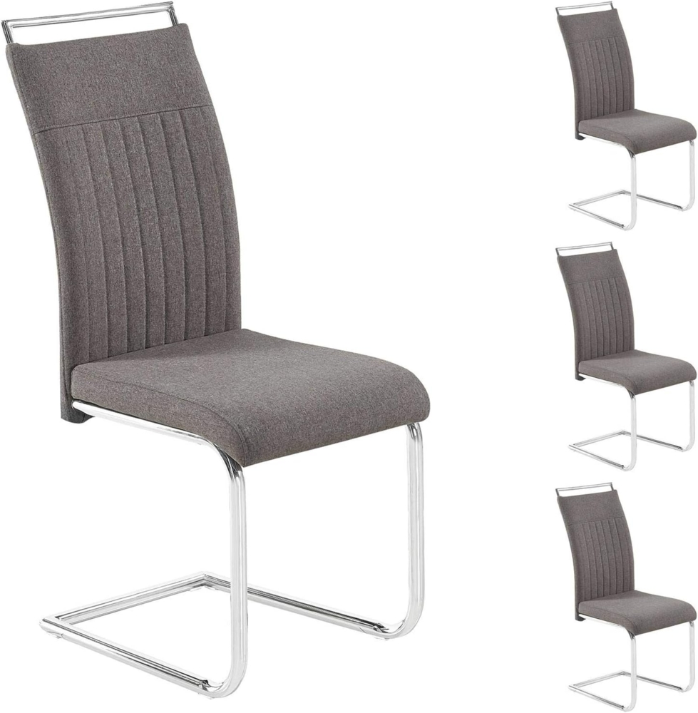 CARO-Möbel Esszimmerstuhl ERICA (4 St), Esszimmerstuhl 4er Set Küchenstuhl Schwingstuhl Stoffbezug Freischwing Bild 1