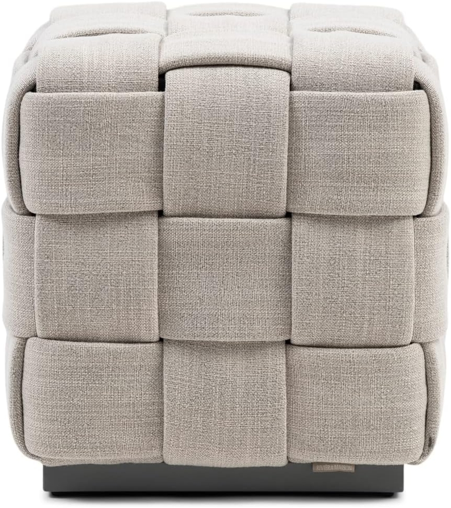 Riviera Maison Footstool Room 48 Hocker Mouliné Linen Fabulous Flax (40x40 cm) 6754001 Bild 1