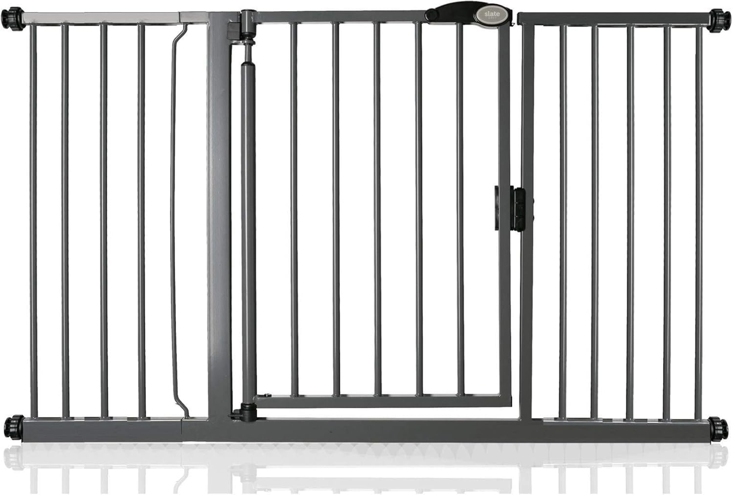 Safetots Druckmontage Selbstschließendes Treppengitter, 139.8cm - 146.8cm, Schiefergrau, Automatisch Schließendes Babygitter, Sicherheitsbarriere für Kleinkinder, Einfache Installation Bild 1