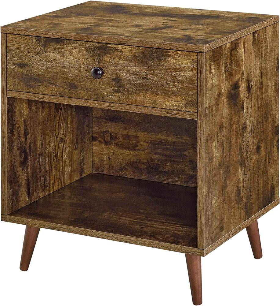 Beistelltisch Ronneby 58 x 50 x 40 cm mit Schublade Dunkler Holzton en. casa Bild 1