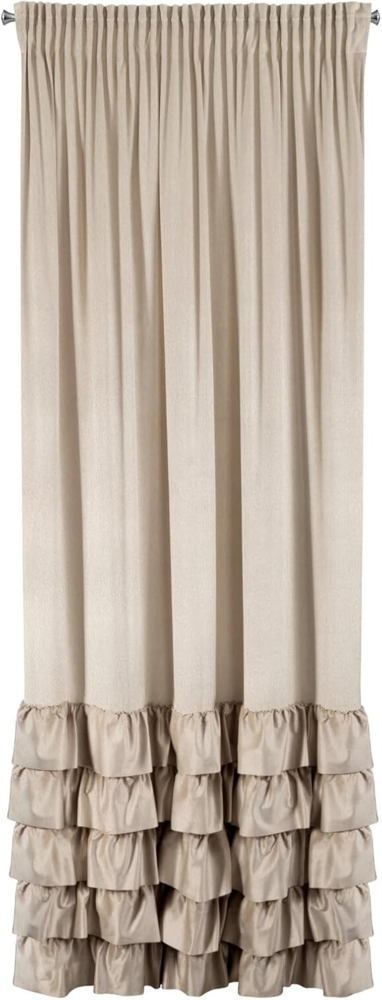 Vorhang DANI mit Rüsche Velours Samtvorhänge beige 140x250 cm Kräuselband Bild 1