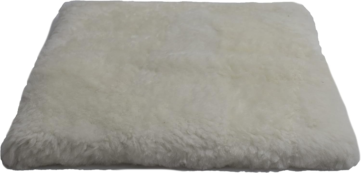 Reissner Lammfelle SIKI-VF Schaffell Sitzkissen Vollfell Qualität (Rollstuhlauflage Katzenbett) VF 40x40 cm weiß Bild 1