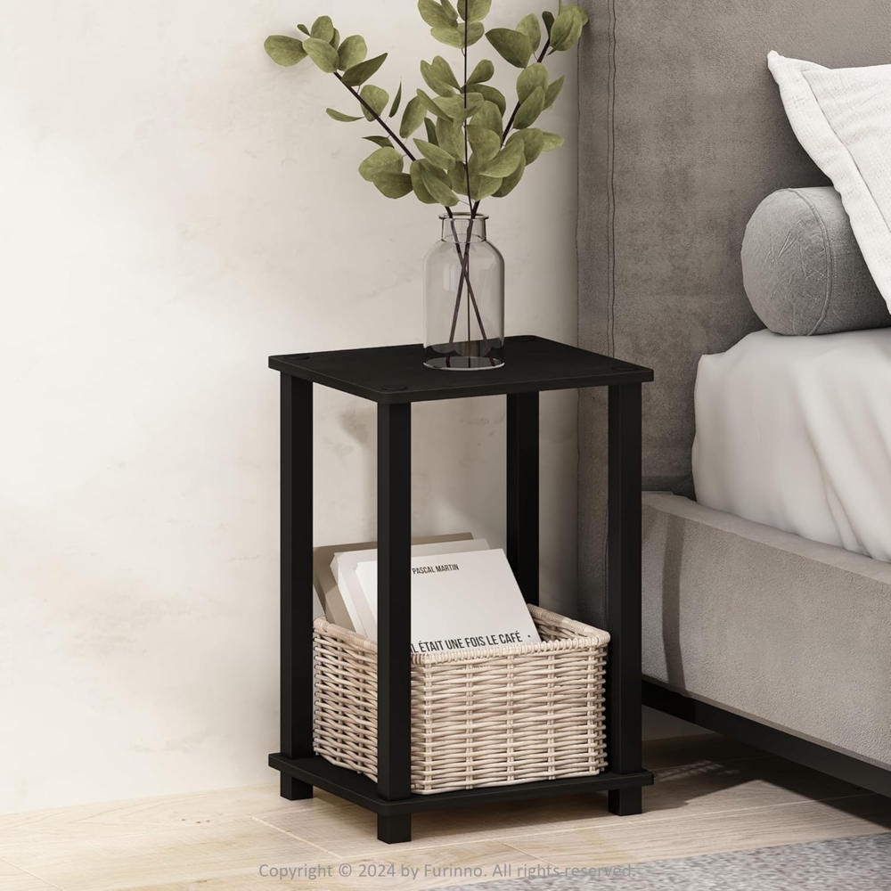 Furinno Simplistic Kompakter Nachttisch, Nachttisch, Espresso/Schwarz Bild 1
