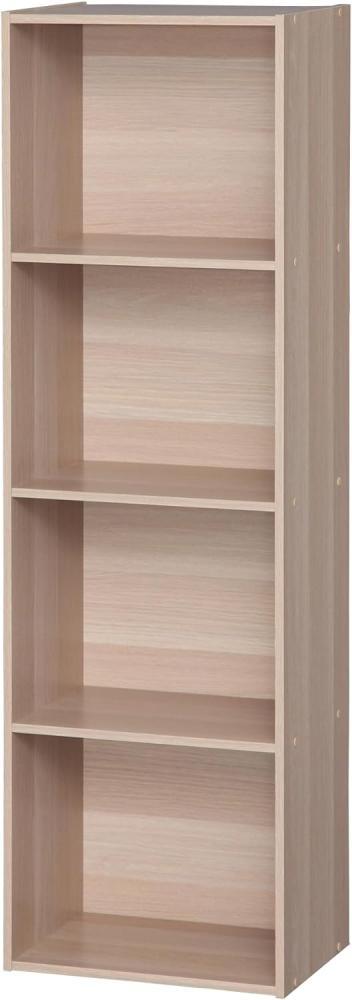 Iris Ohyama, Schrank, 4 Büroregale, Bücherregal, stabil, große Kapazität, multifunktional, solide, Schlafzimmer, Wohnzimmer – Office Basic Rack - CX-4FN – Hellbraun Bild 1