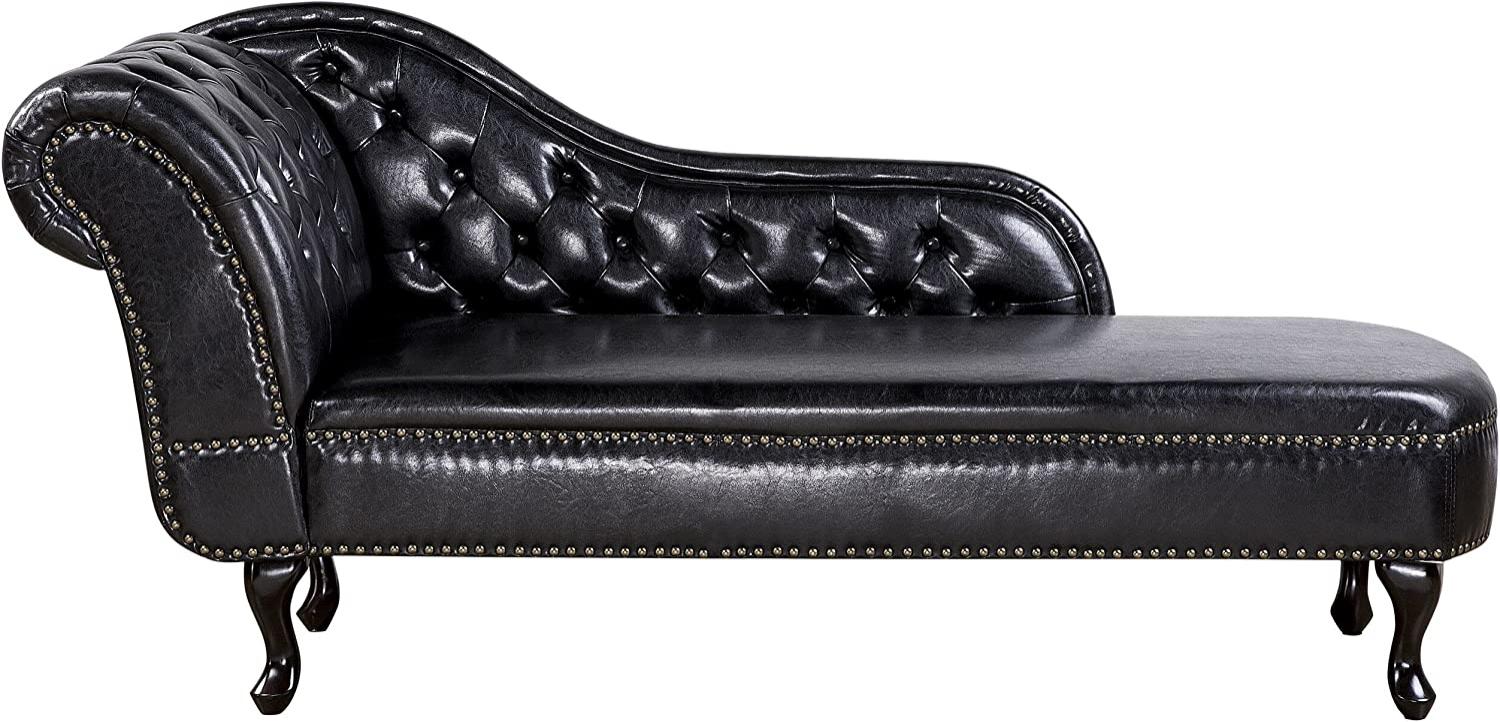 Chaiselongue Kunstleder schwarz linksseitig NIMES Bild 1