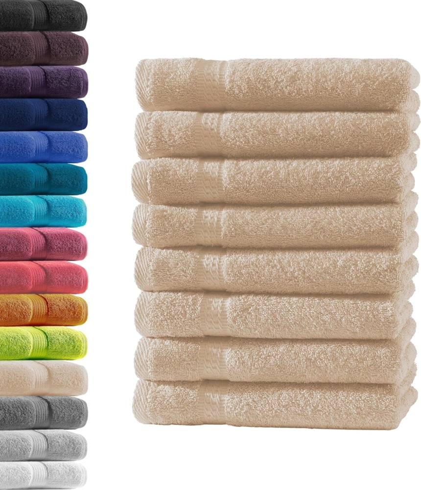 Hometex Premium Textiles Handtuch in Premium Qualität 500 g/m², Feinster Frottier-Stoff 100% Baumwolle, 8x Gästetuch, Kuschelig weich, saugfähig, Extra schwere, flauschige Hotel-Qualität Bild 1