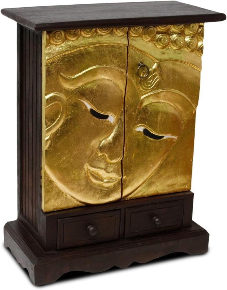 Oriental Galerie Mehrzweckschrank Schrank Gesicht Buddha mit Schubladen Gold 70 cm (1-St) Bild 1