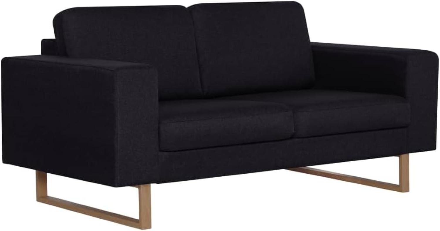 vidaXL 2-Sitzer-Sofa Stoff Schwarz [281389] Bild 1