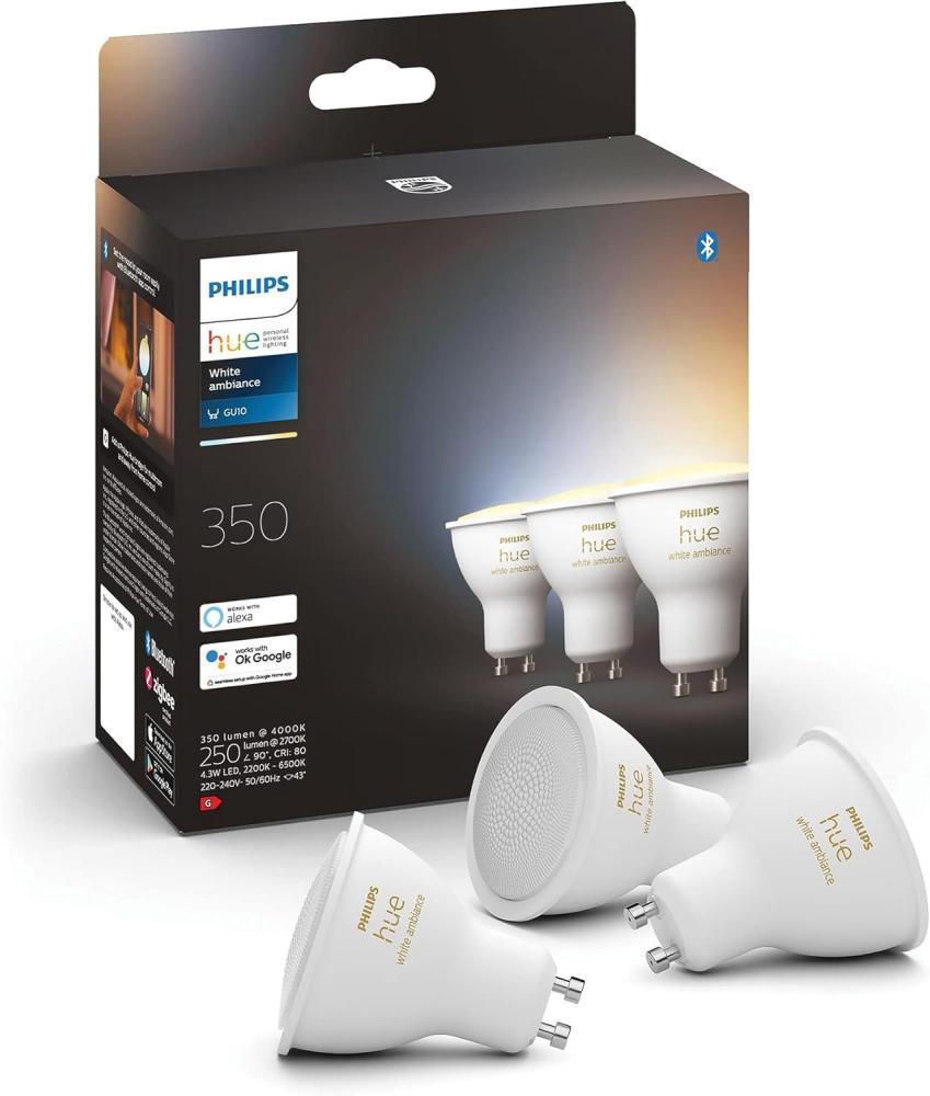 Philips Hue White Ambiance GU10 Spotlight - 3-Pack Bild 1