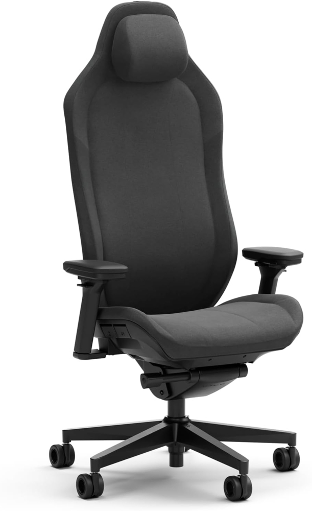 Fractal Design Refine Fabric Dark Gaming Chair - Ergonomic Office Desk Chair Functionality with 4D Adjustable Armrests, High-Back Support, Lumbar Cushion, and Premium Fabric Bild 1