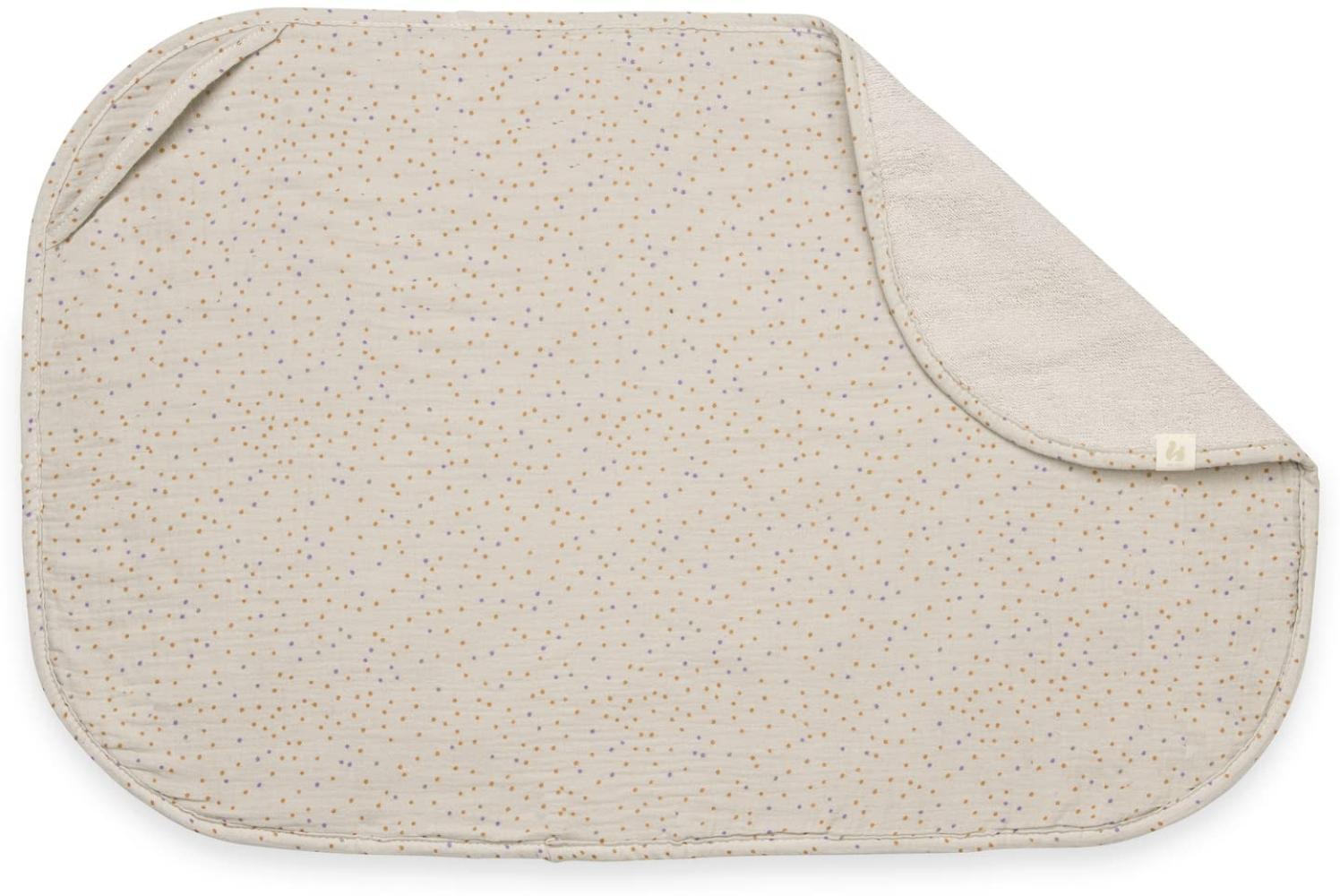 Hauck Topper und Handtuch für Wickelauflage, Atmungsaktives Musselin und Frottee Stoff, Waschbar bei 60° C, für Junge und Mädchen, geeignet für hauck Change N Clean Baby Wickelunterlauge (Beige Dots) Bild 1