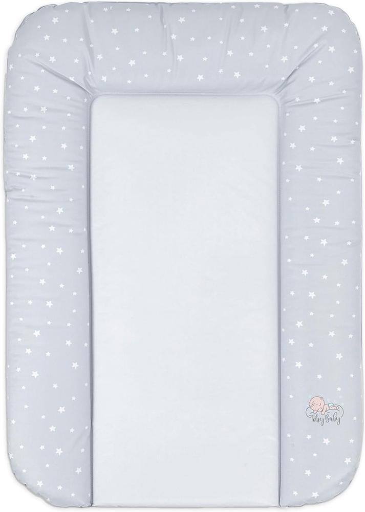 Wickelauflage Wickelkommode Auflage Baby 70 x 50 cm - Wickelmatte Wickeltischauflage Wasserfest Wickelunterlage Weich Grau Bild 1