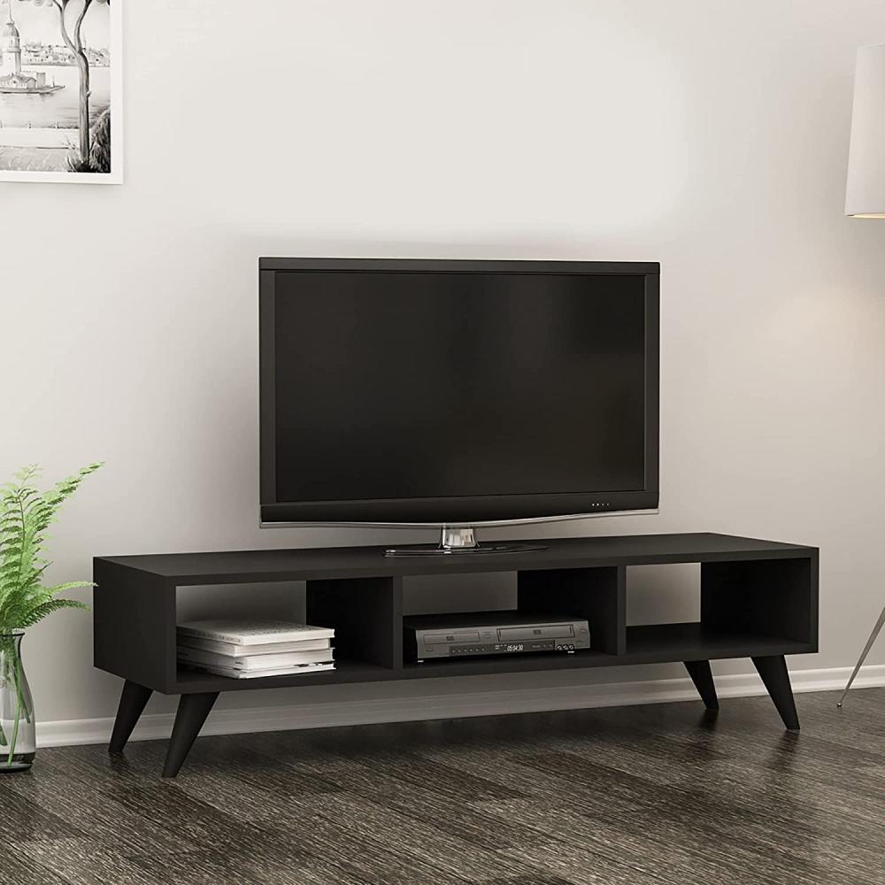 Fernsehtisch Aaskov 35 x 120 x 35 cm Schwarz [en. casa] Bild 1