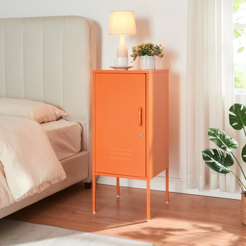 Nachtschrank Hausjärvi 82x35x35 cm Stahl Orange [en. casa] Bild 1