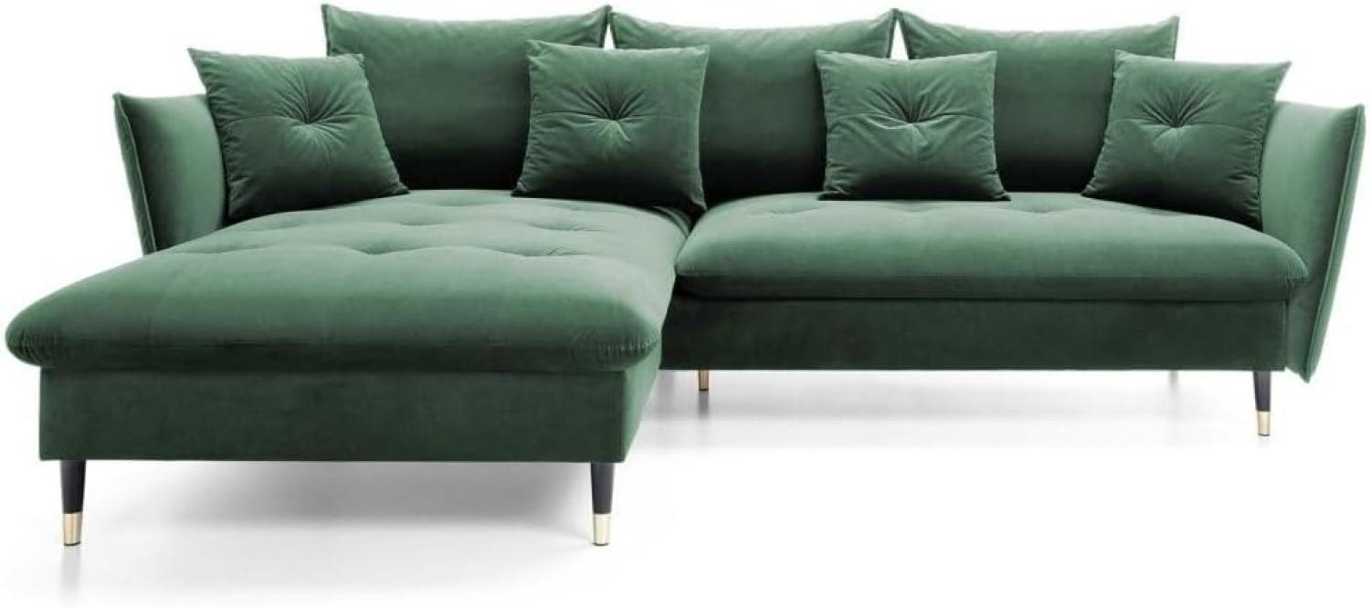 Designer Sofa Louise mit Schlaf- und Klappfunktion Grün links Bild 1