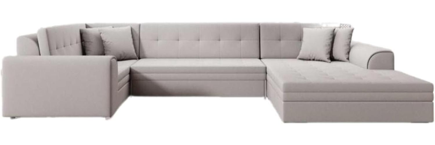 Designer Sofa Velio mit Schlaffunktion Stoff Beige Rechts Bild 1