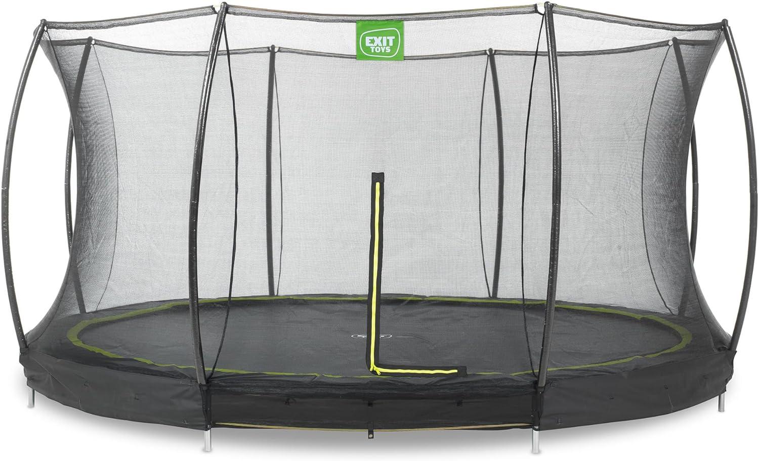 EXIT Silhouette Bodentrampolin ø427cm mit Sicherheitsnetz - schwarz Bild 1