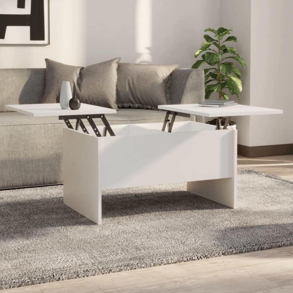 Couchtisch Weiß 80 x 50 x 42,5 cm Holzwerkstoff Bild 1