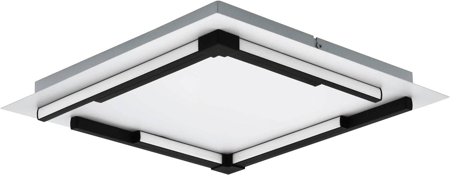 Eglo 900329 Deckenleuchte ZAMPOTE Alu, Stahl, Kunststoff schwarz weiss LED 25W 3000K L:38cm B:38cm H:5cm dimmbar Bild 1