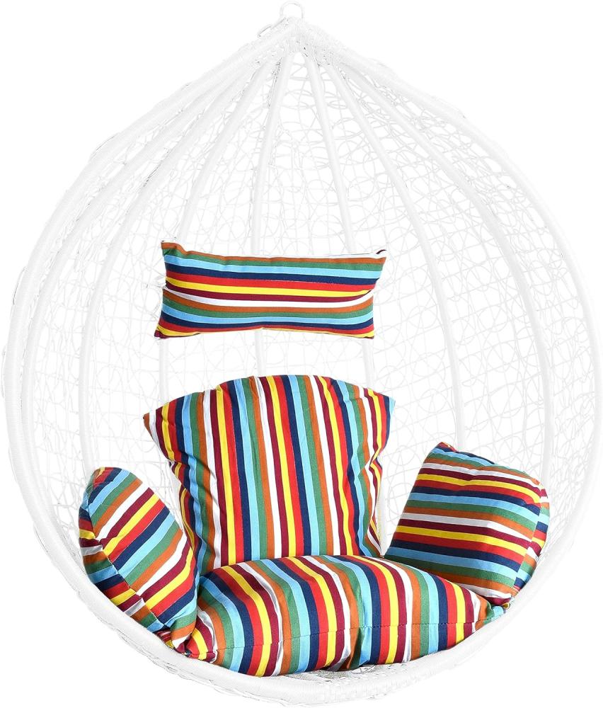 Sitzkissen Auflage Kissen für Hängesessel Sitzpolster Rückenpolster Gestreift Bild 1