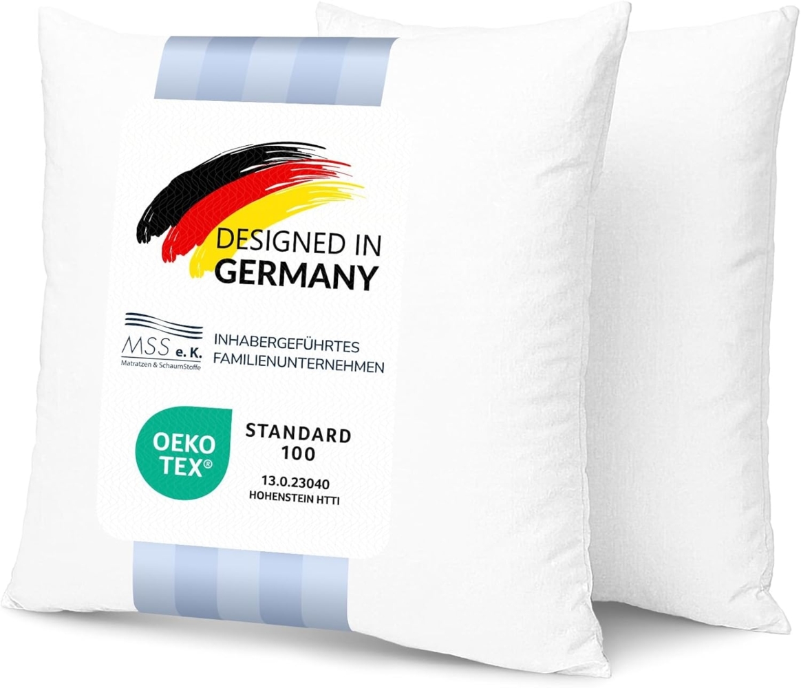 MSS Kissenbezug 2er Set - 40x40 cm - Weiß Bild 1