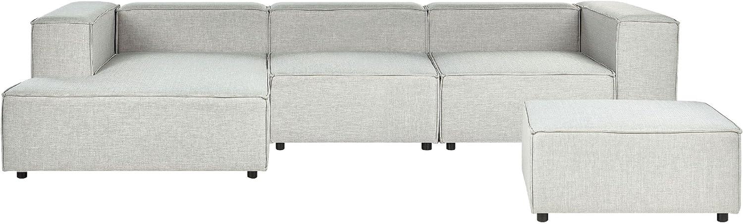 3-Sitzer Ecksofa 'APRIC', Grau, Leinen, mit Ottomane, Rechts Bild 1