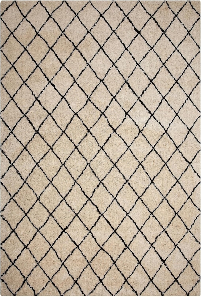 Teppich beige / schwarz 200x300 cm Shaggy MIDYAT Bild 1