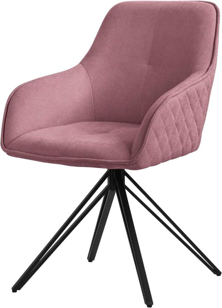 ML-DESIGN Polsterstuhl Esszimmerstuhl aus Textil Webstoff mit Metallbeine, 360° drehbar (1 St), Stuhl mit Rücken-& Armlehne Altrosa Küchenstuhl Wohnzimmerstuhl Bild 1