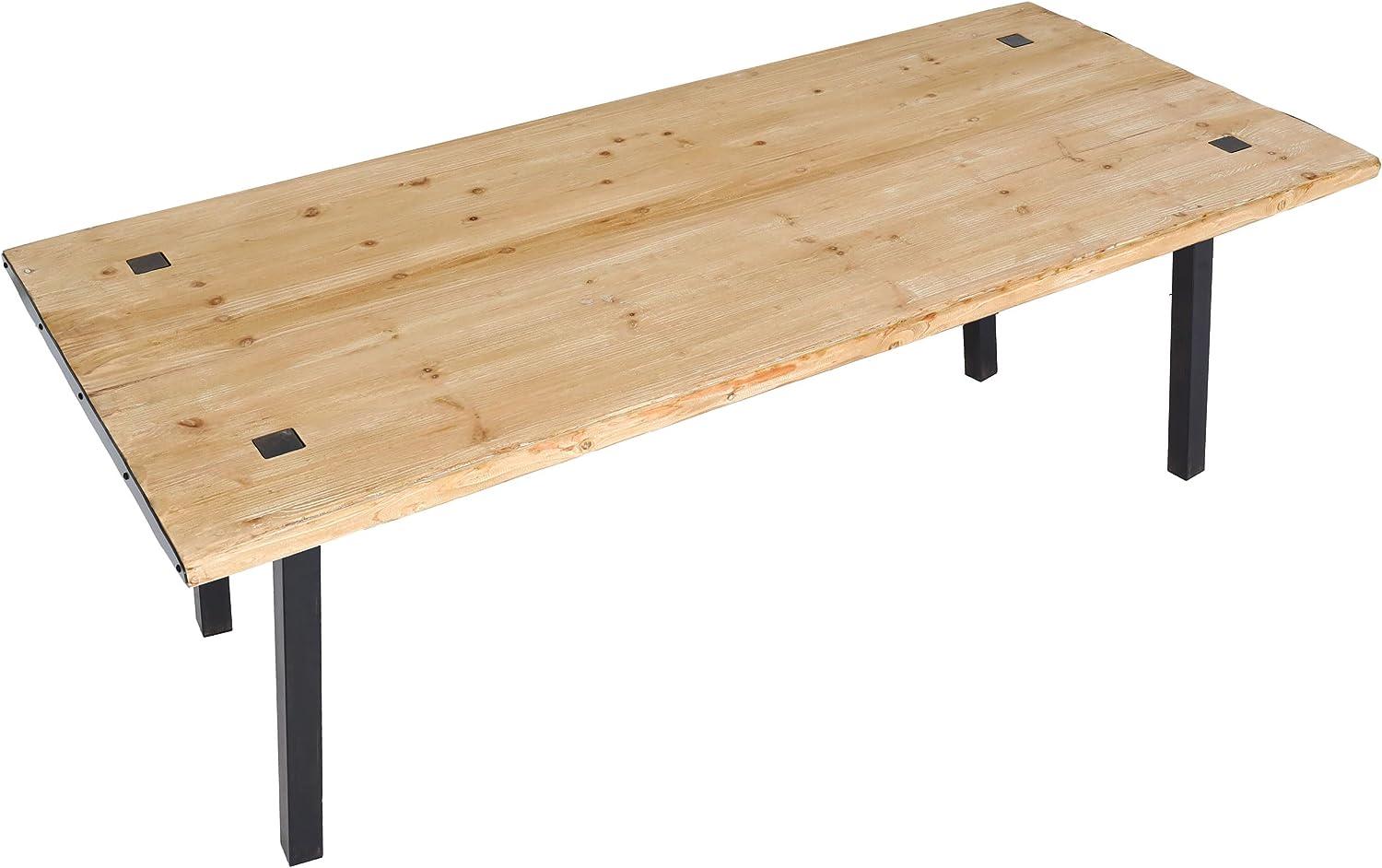 Esstisch HWC-L75, Tisch Esszimmertisch, Industrial Massiv-Holz MVG-zertifiziert 200x90cm, natur Bild 1