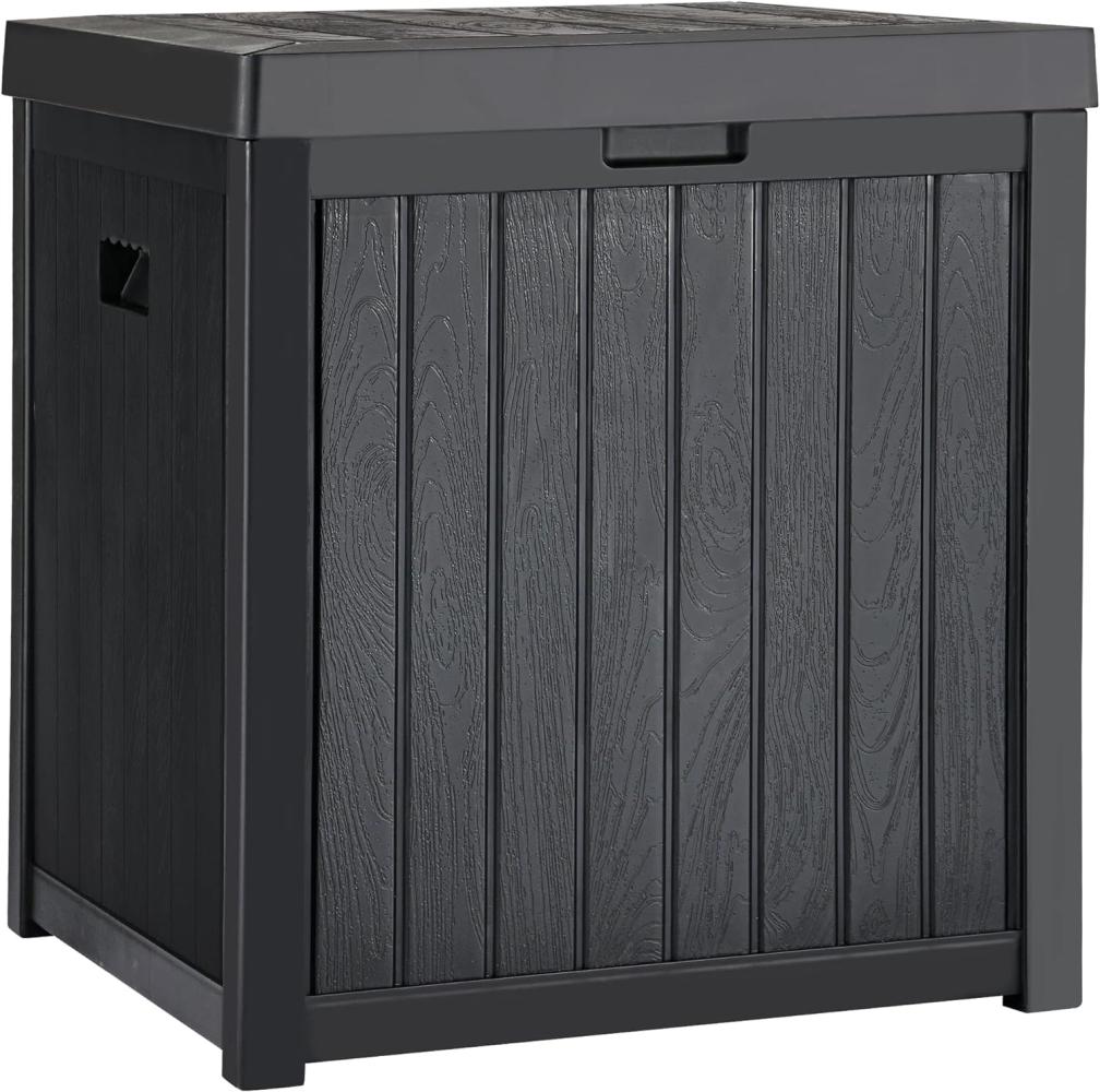 YITAHOME Outdoor Kissenbox, 195 Liter Wasserdicht Gartenbox, Garten Auflagenbox Wetterfest Garten Aufbewahrungsbox mit Seitengriffen für Gartengeräten Poolzubehör Spielzeug, Schwarz Bild 1