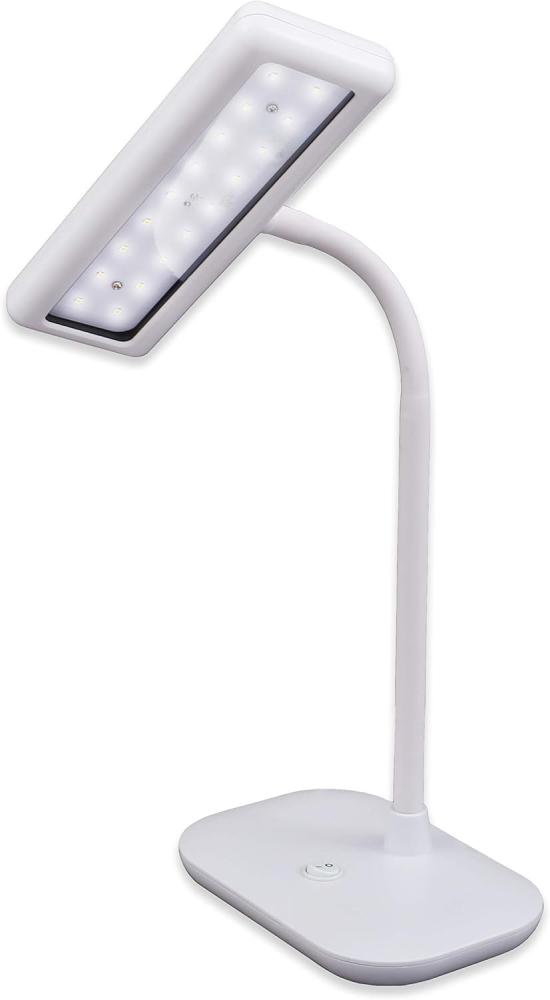 Briloner Leuchten LED Schreibtischlampe, Tageslicht 6500 Kelvin, 800 Lumen, Leuchtenhals dreh- und schwenkbar, 7. 5 W, Weiß Bild 1