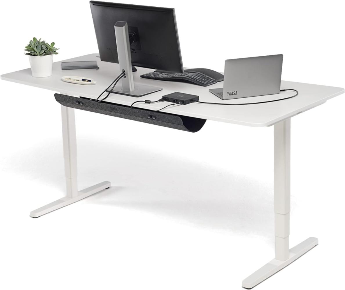 Yaasa Desk Pro II Elektrisch Höhenverstellbarer Schreibtisch, 160x80 cm, Off-White, mit Speicherfunktion und Kollisionssensor Bild 1