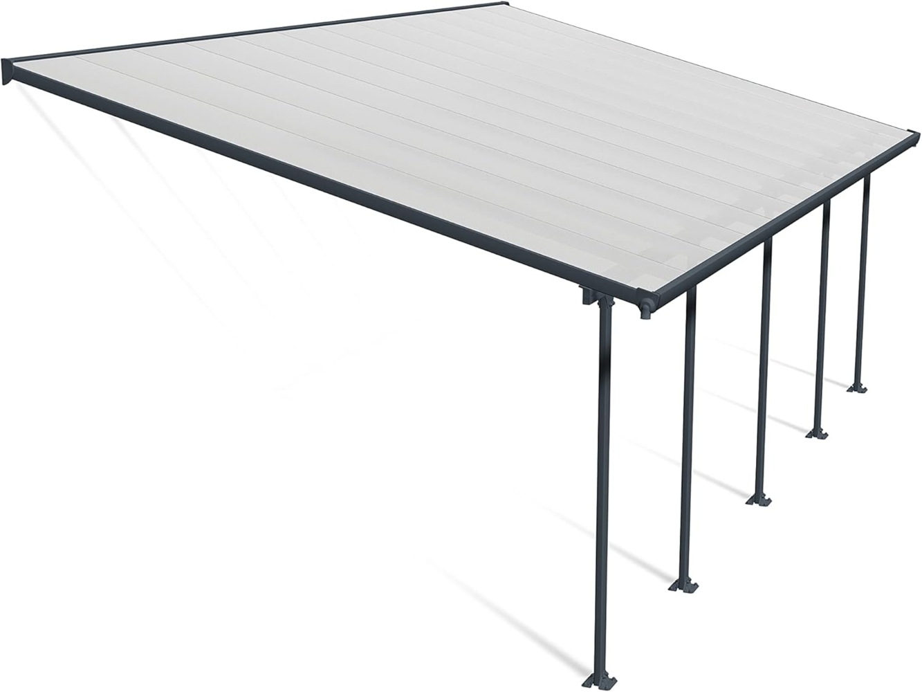 Canopia by Palram Terrassenüberdachung Alu Feria 4X7.87 Polycarbonat Hohlkammerplatten Pergola 787x385 cm Grau zur Überdachung ihrer Terrasse Bild 1