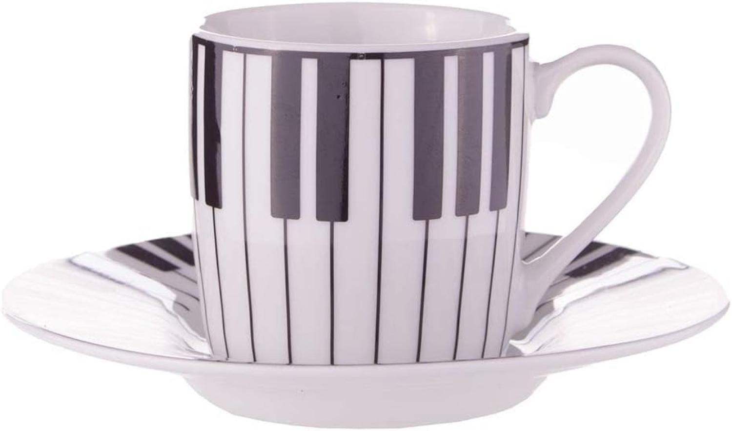 Könitz Piano Espresso, Espressotasse, Tasse, Untertasse, Kaffeetasse, Porzellan, Weiß / Schwarz, 85 ml, 11 5 053 2302 Bild 1