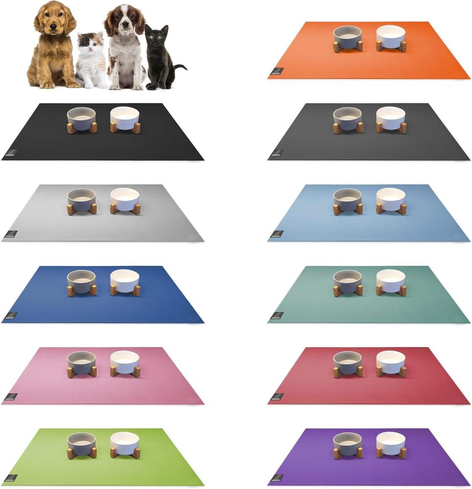 SanoZoo® Napfunterlage - Öko-TEX - Made in Germany - rutschfeste Futtermatte für Hunde & Katzen 30x40cm Lila, wasserfest Bild 1