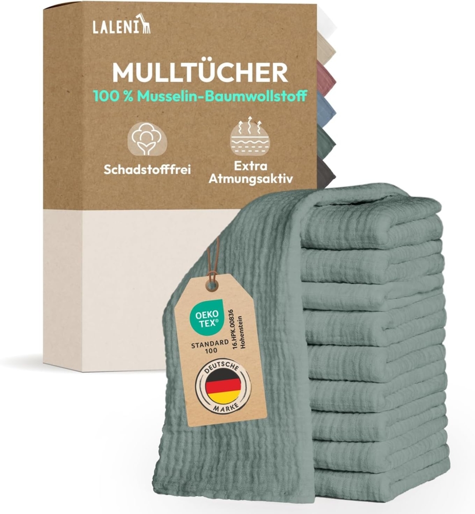 Laleni Spucktuch Spucktücher Baby aus Reiner Baumwolle in 70x70, (30-tlg), OEKO-TEX Zertifizierte Mulltücher Bild 1