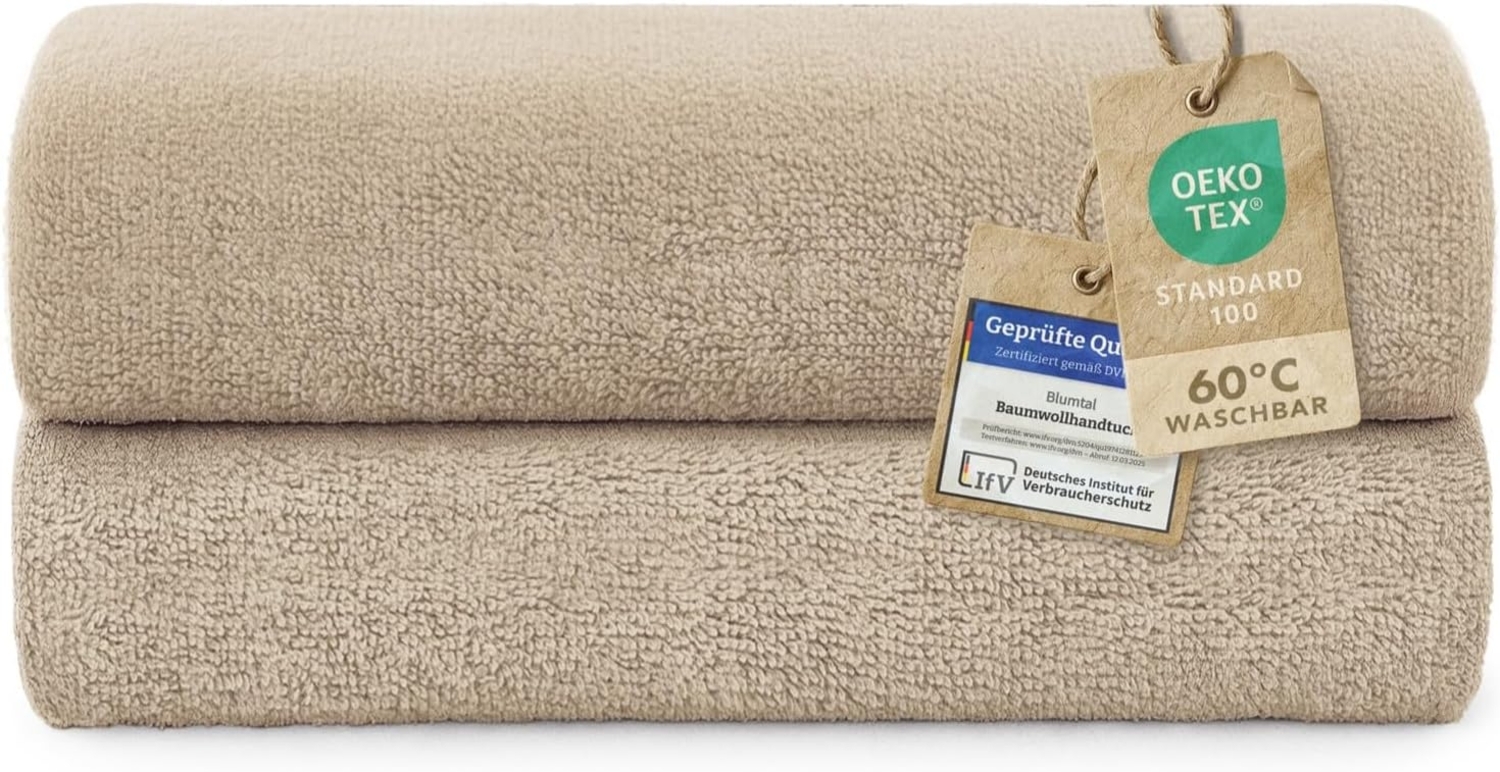 Blumtal Badetücher Premium weiche Frottier 2er Set mit Aufhängschlaufen, Frottee (2-St), Baumwolle Oeko-TEX Zertifiziert, saugstark Bild 1