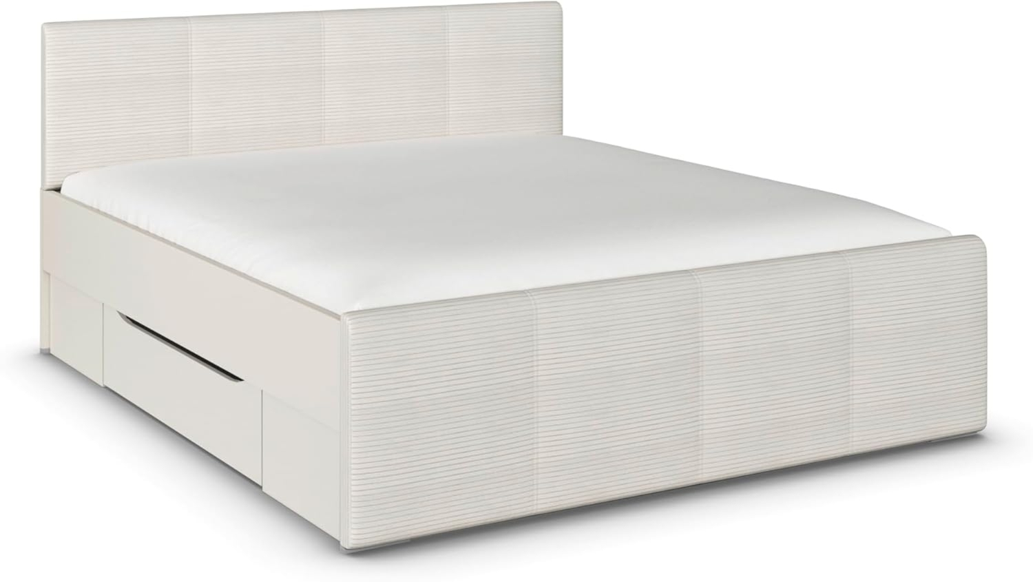 rauch Bett Holga, Polsterbett, mit Polster-Kopfteil, mit 2 Sockelschubkästen für mehr Stauraum, Farbe Webstoff Ivory/Champagner, Beige, Liegefläche 180x200 cm Bild 1