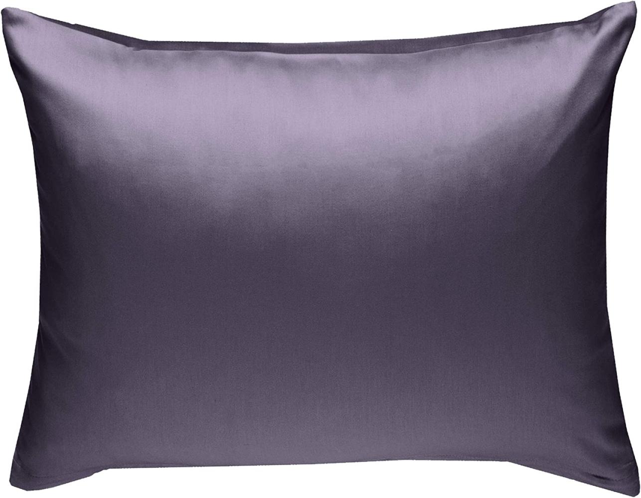 Bettwaesche-mit-Stil Mako-Satin / Baumwollsatin Bettwäsche uni / einfarbig lila Kissenbezug 70x90 cm Bild 1