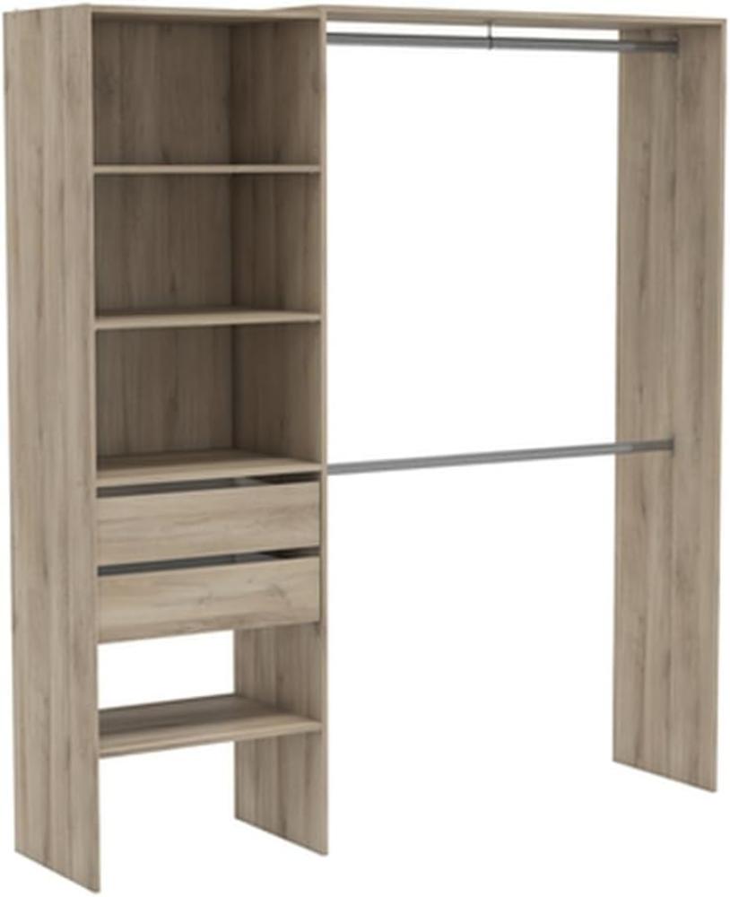 Kleiderschrank >Lima< in Kronberg Eiche aus Holzwerkstoff - 185x205x44cm (BxHxT) Bild 1