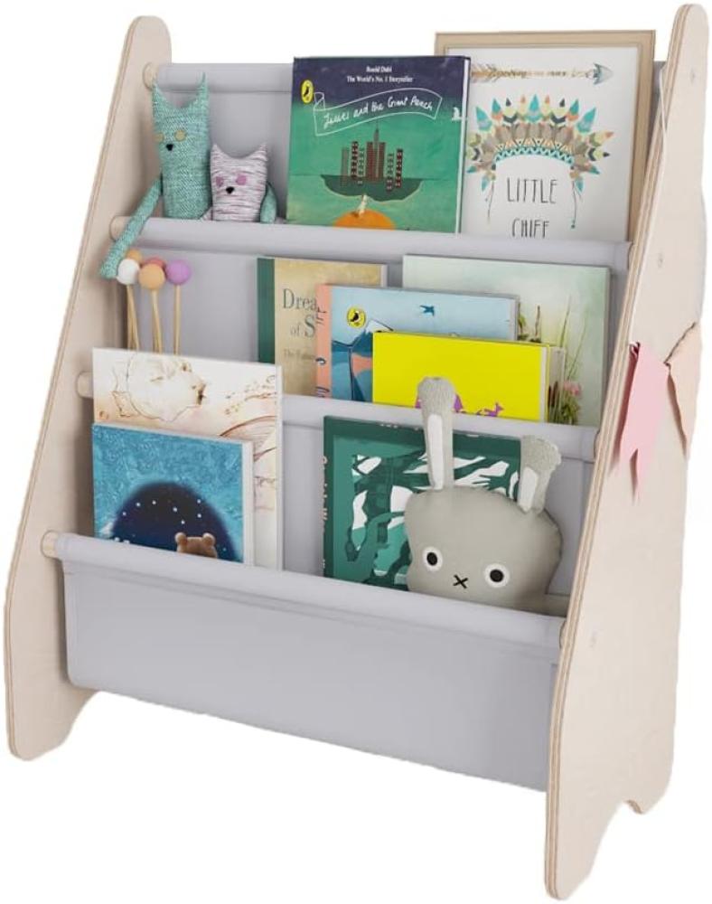 MAMOI® Bücherregal für Kinder, Bücherkiste für kinderzimmer, Book Shelf, Buchregal, Wandregal kinderregal, Kinderbücherregal, Bücherbank aus Holz, Kindermöbel für kleines Kind Montessori Bild 1