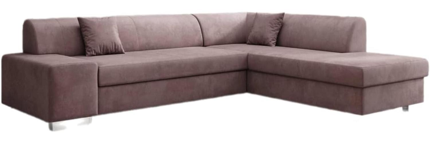 Designer Sofa Pina mit Schlaf- und Klappfunktion Samt Rosé Rechts Bild 1