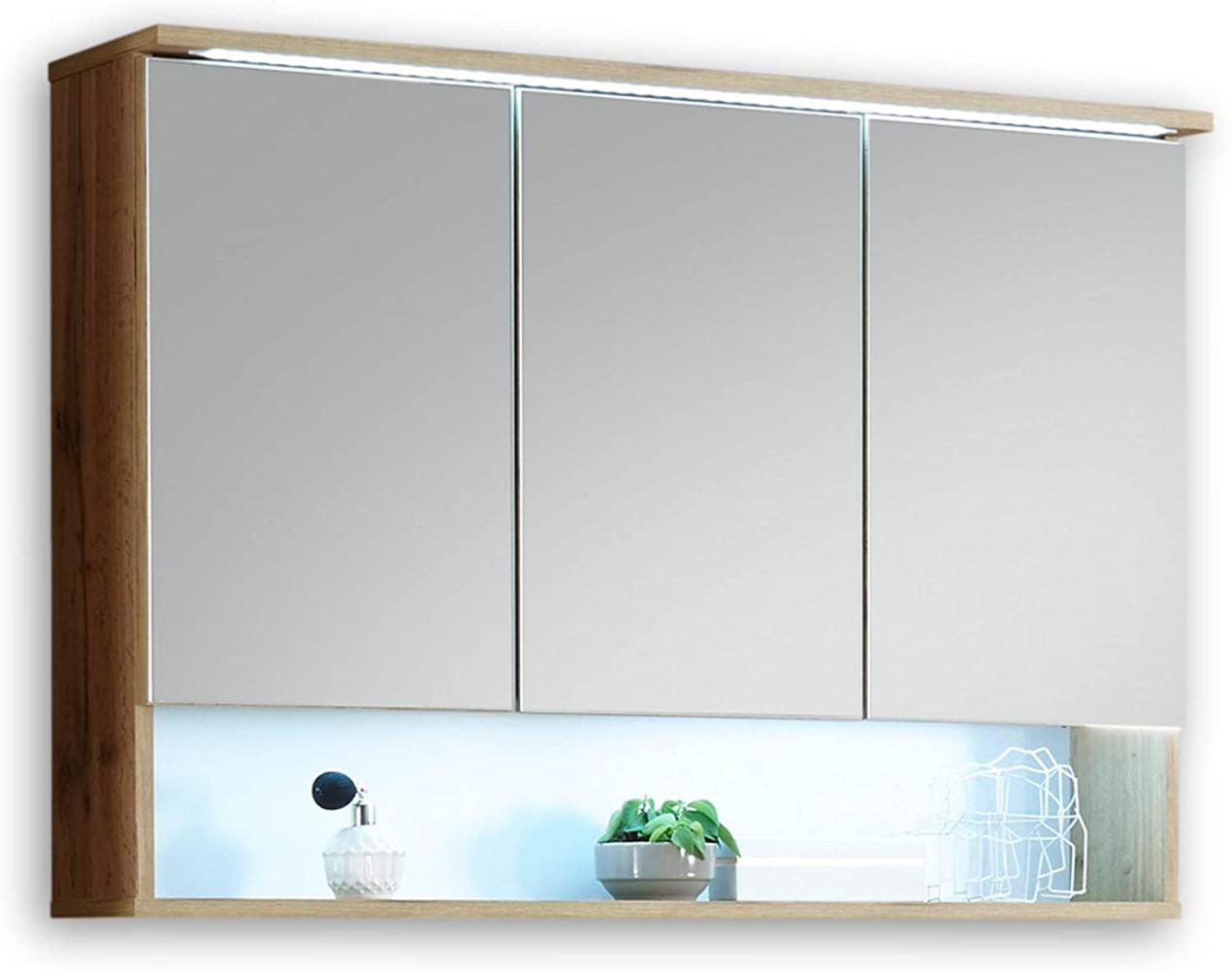 Spiegelschrank BEST Wildeiche LED-Beleuchtung Steckdose Bild 1