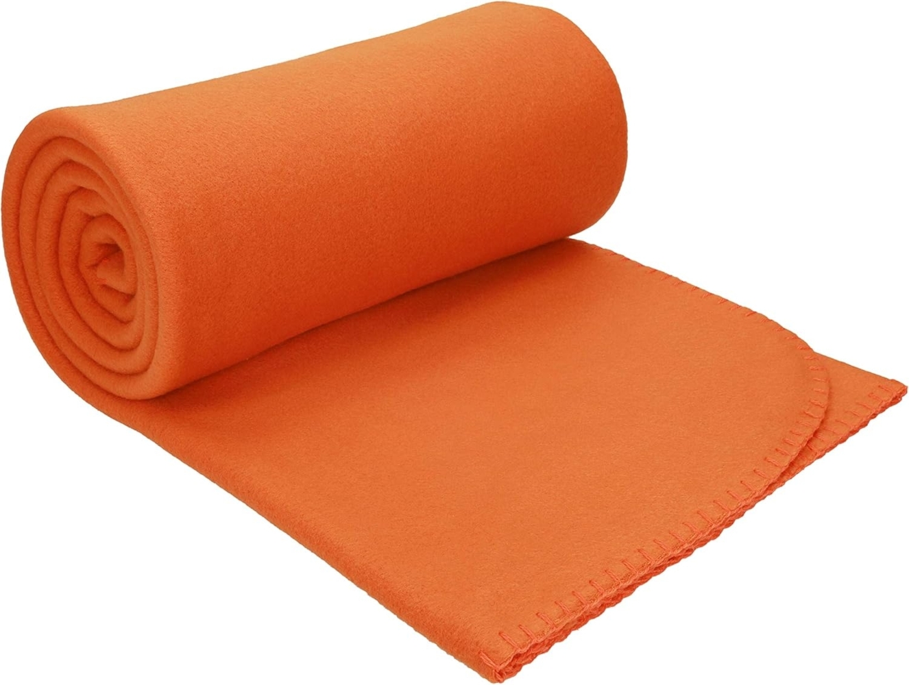 Wohndecke Luxus Fleecedecke Kuscheldecke Größe 130x170 cm Farbe orange, Betz, 180 g/m² Bild 1