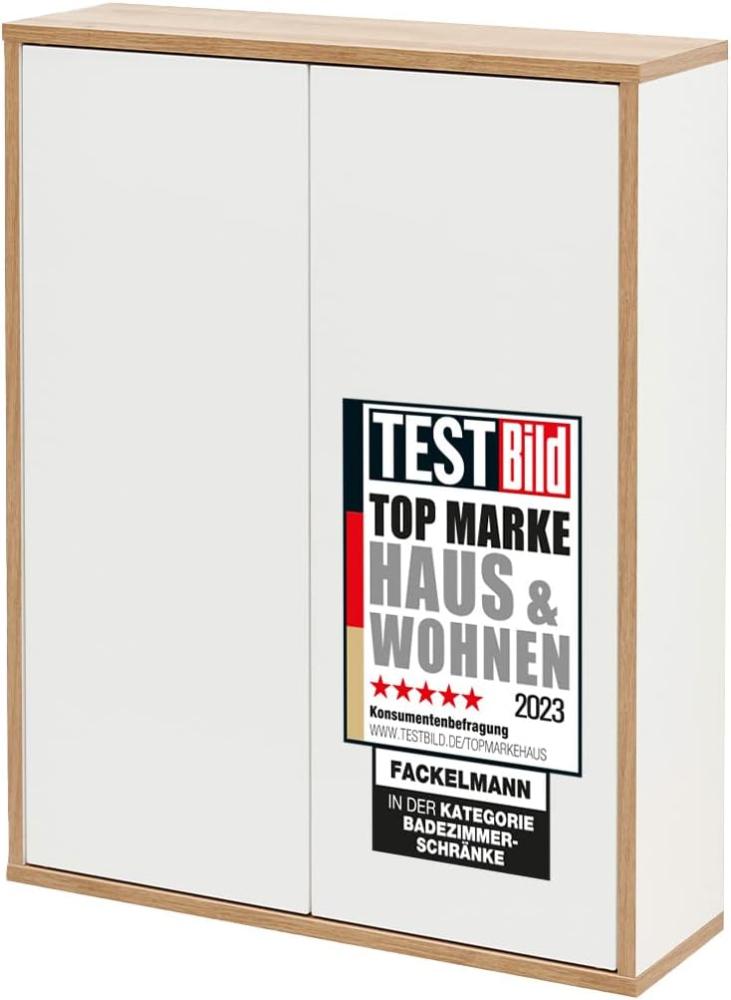 Fackelmann FINN Doppel Hängeschrank 60 cm, Braun hell/Weiß Bild 1