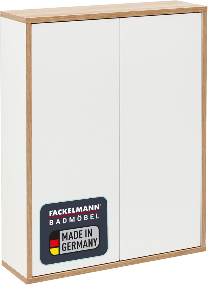 Fackelmann FINN Doppel Hängeschrank 60 cm, Braun hell/Weiß Bild 1